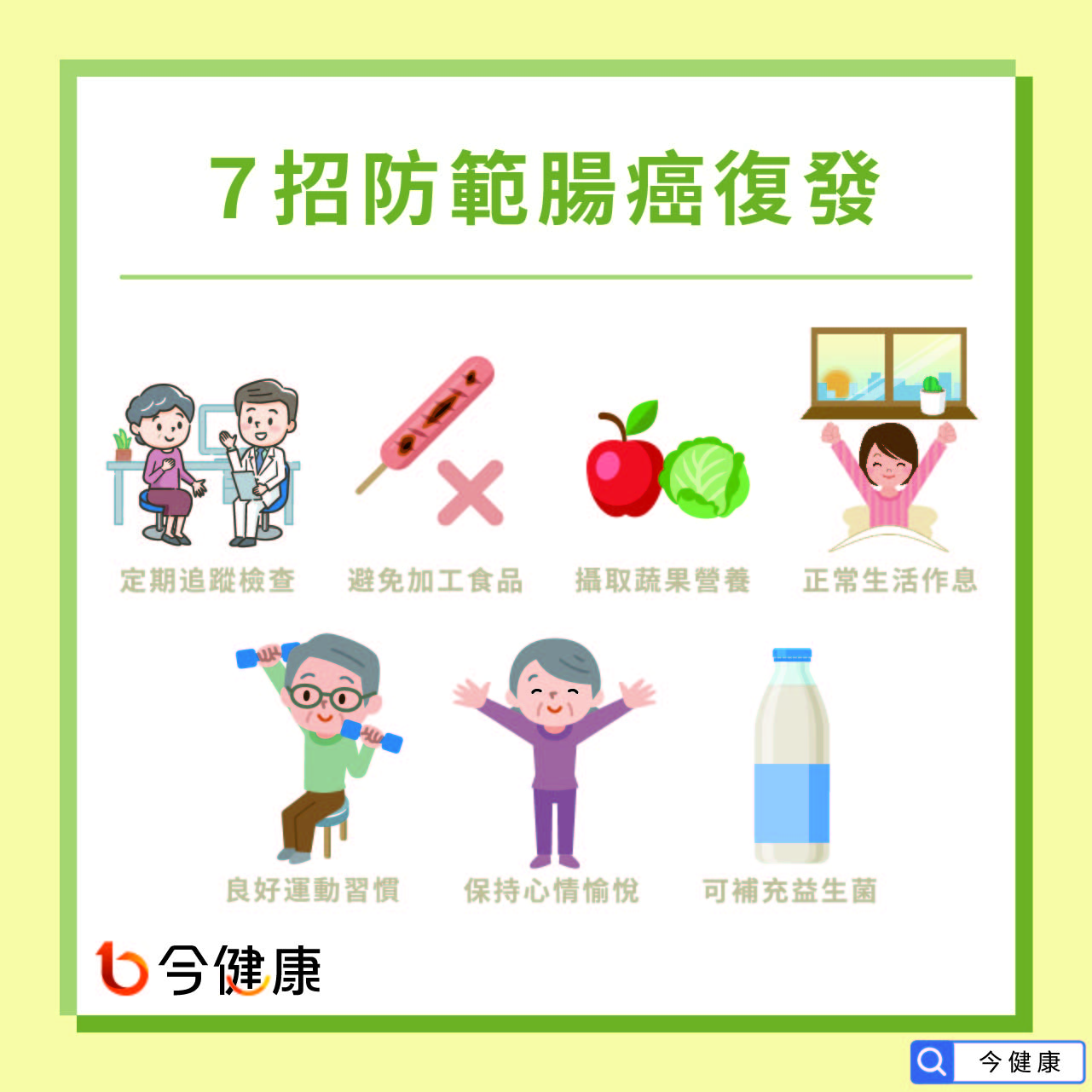 ７招防範腸癌復發