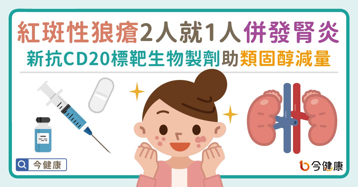紅斑性狼瘡每2人就1人併發腎炎！新抗CD20標靶生物製劑助類固醇減量