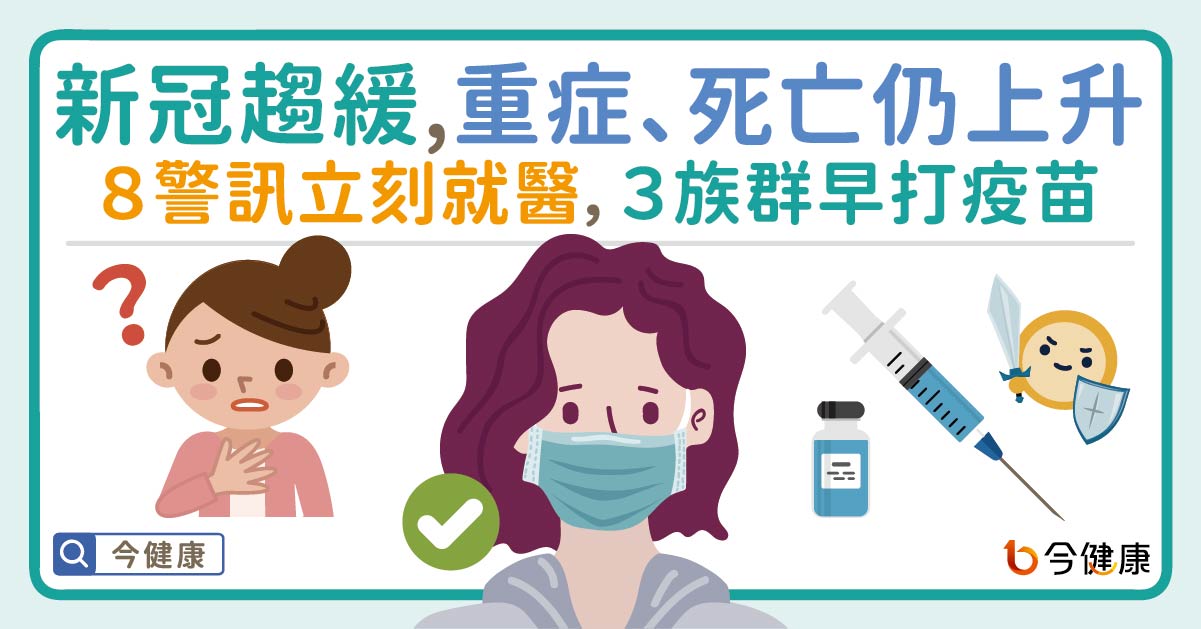 新冠趨緩，重症、死亡仍上升！８警訊立刻就醫，３族群早打疫苗！