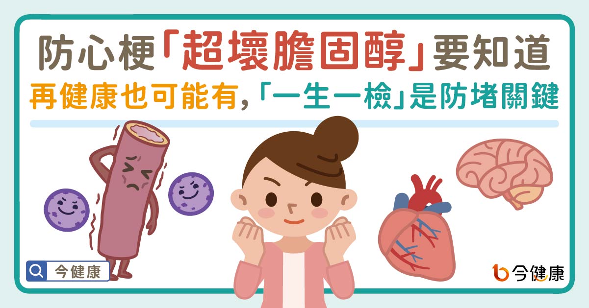 防心梗「超壞膽固醇」要知道！再健康也可能有，「一生一檢驗」是防堵關鍵。