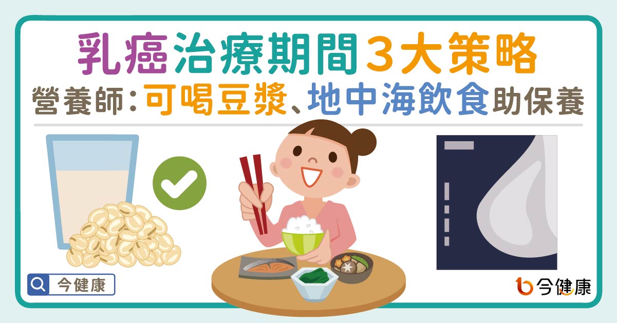 乳癌治療期間飲食３策略！營養師：可喝豆漿、地中海飲食助保養