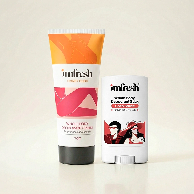 imfresh Honey Oudh Cream + Coco Brulee Deostick Combo