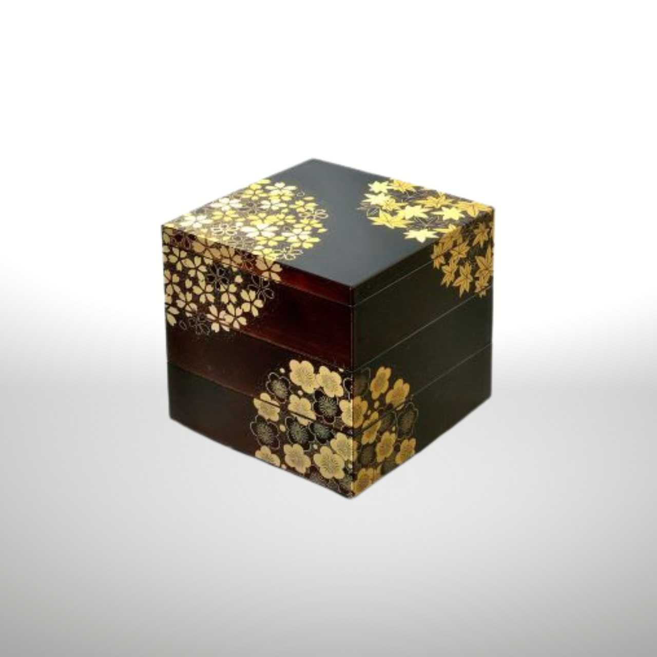 花丸春秋三段重 5寸(15×15×15cm)溜色 - 仕入れ、卸ならグッズ 花丸春秋三段重 5寸(15×15×15cm)溜色 - 仕入れ、卸ならグッズ