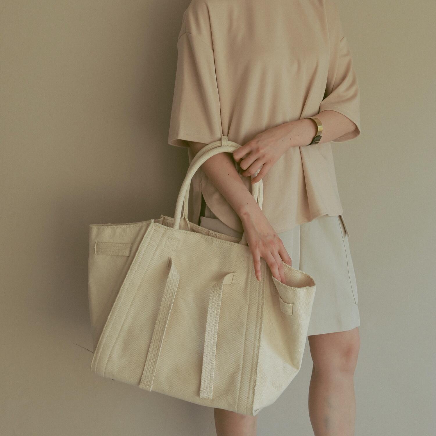 Recycled Canvas Belt Tote Large/12-01212004 IVORY の商品ページ
