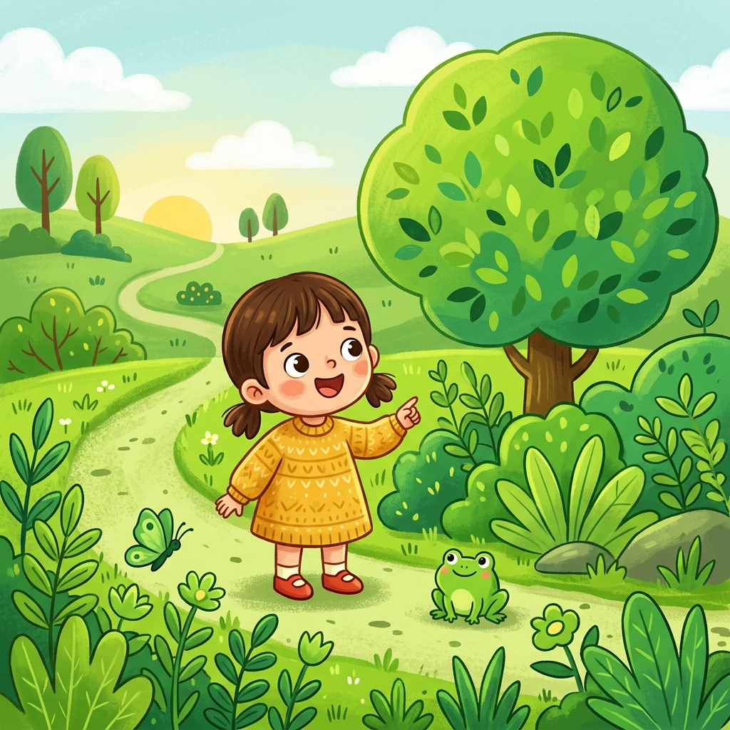 Illustration for I See Colors: I see green.