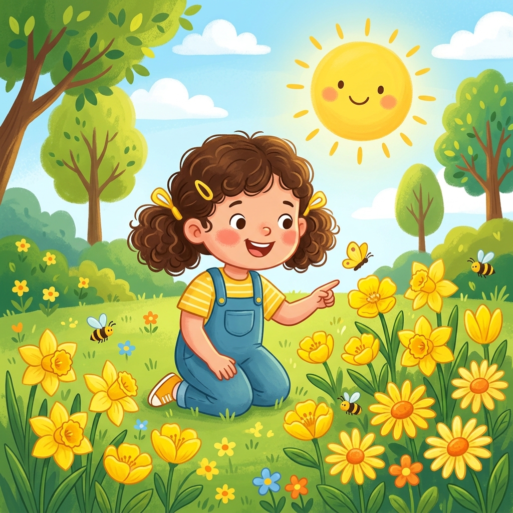 Illustration for I See Colors: I see yellow.