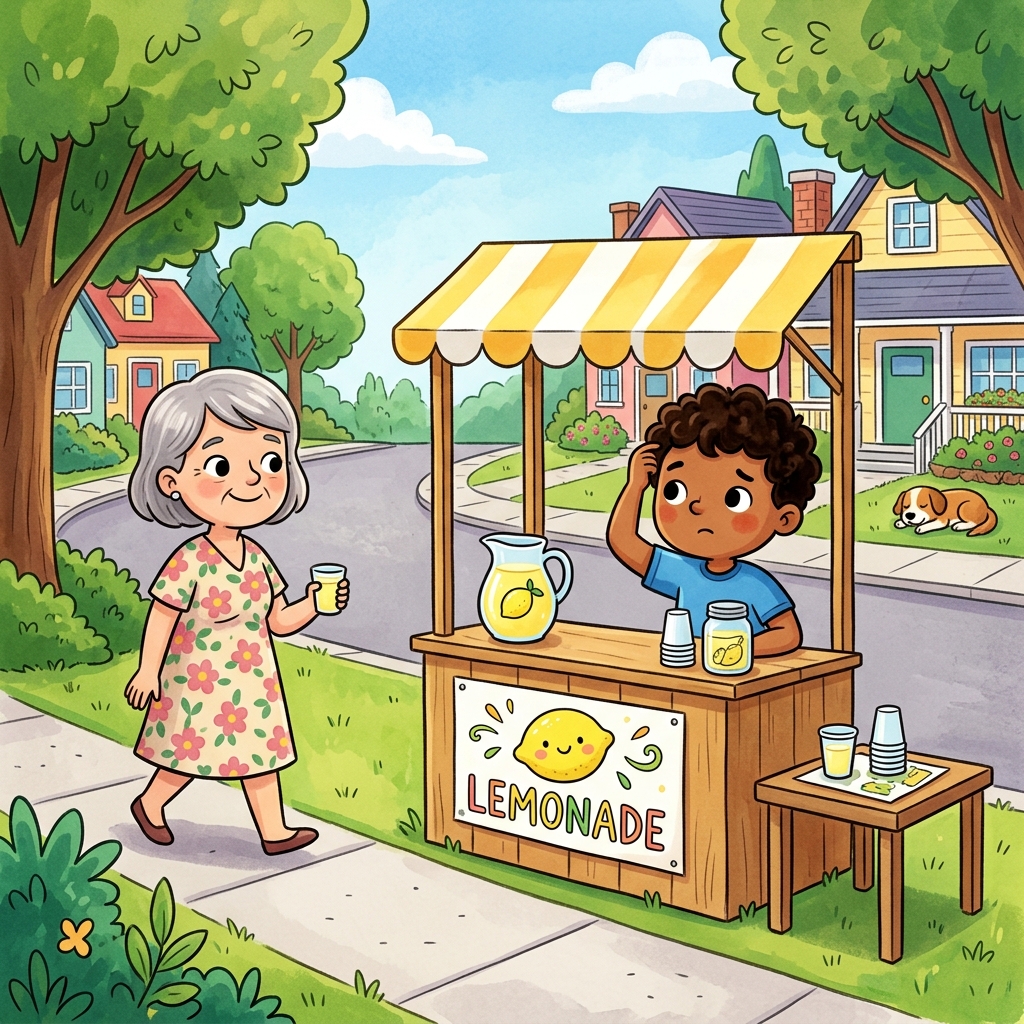 Illustration for The Lemonade Stand: The first hour was slow. Only one neighbor came by. Maybe we need to do somethin…