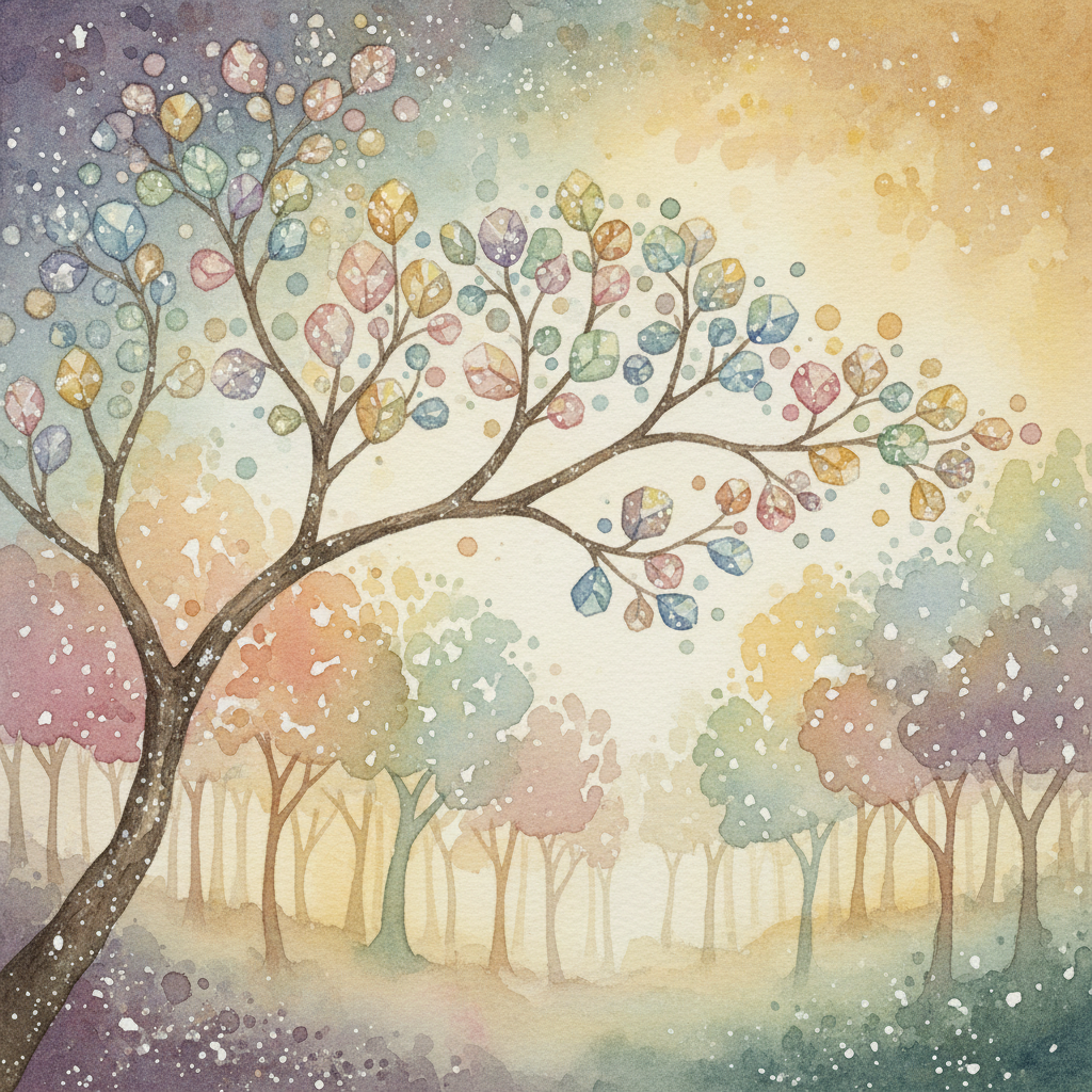 Illustration for The Twelve Dancing Princesses: After passing through the breathtaking diamond forest, their magical journey was…