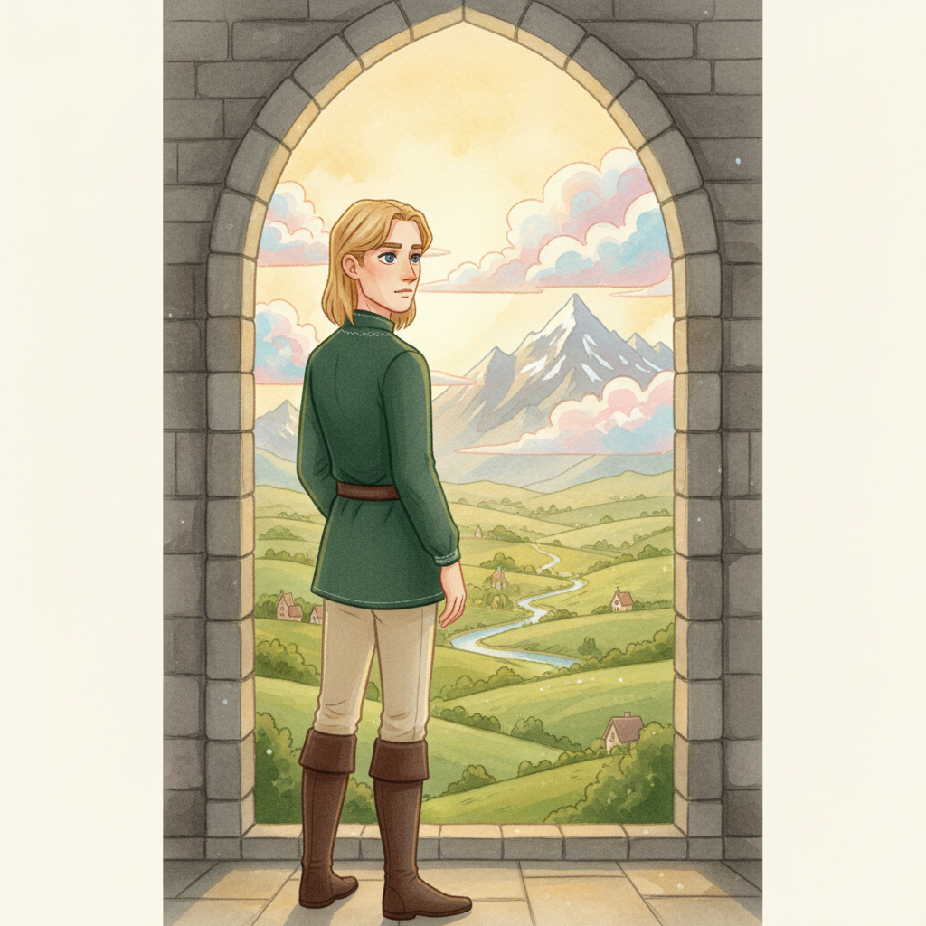 Illustration for The Princess and the Pea: Once upon a time, in a prosperous kingdom where the mountains touched the clouds…