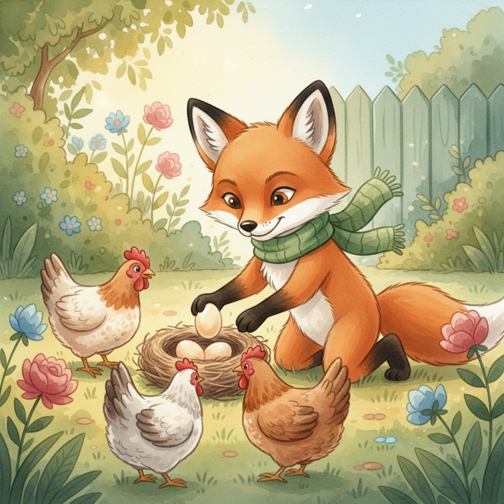 Illustration for The Golden Goose: Every morning, the sun peeked over the hills, casting long shadows across their …