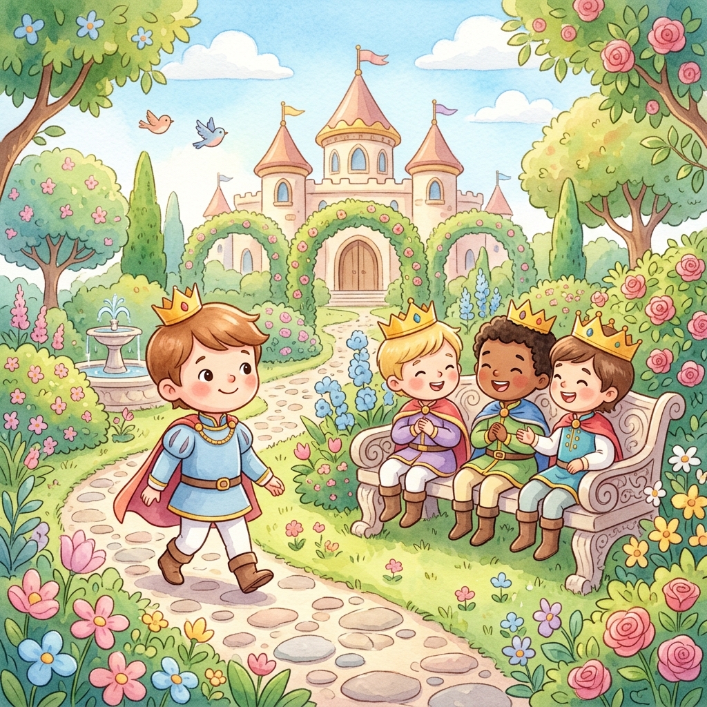 Illustration for Aladdin and the Magic Lamp: One day, Aladdin, dressed in his finest prince clothes, went to the palace to me…