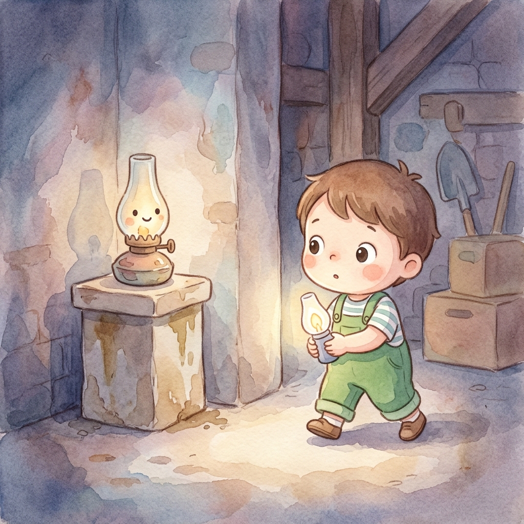 Illustration for Aladdin and the Magic Lamp: But Aladdin remembered the old man's warning. He walked carefully, his eyes sear…