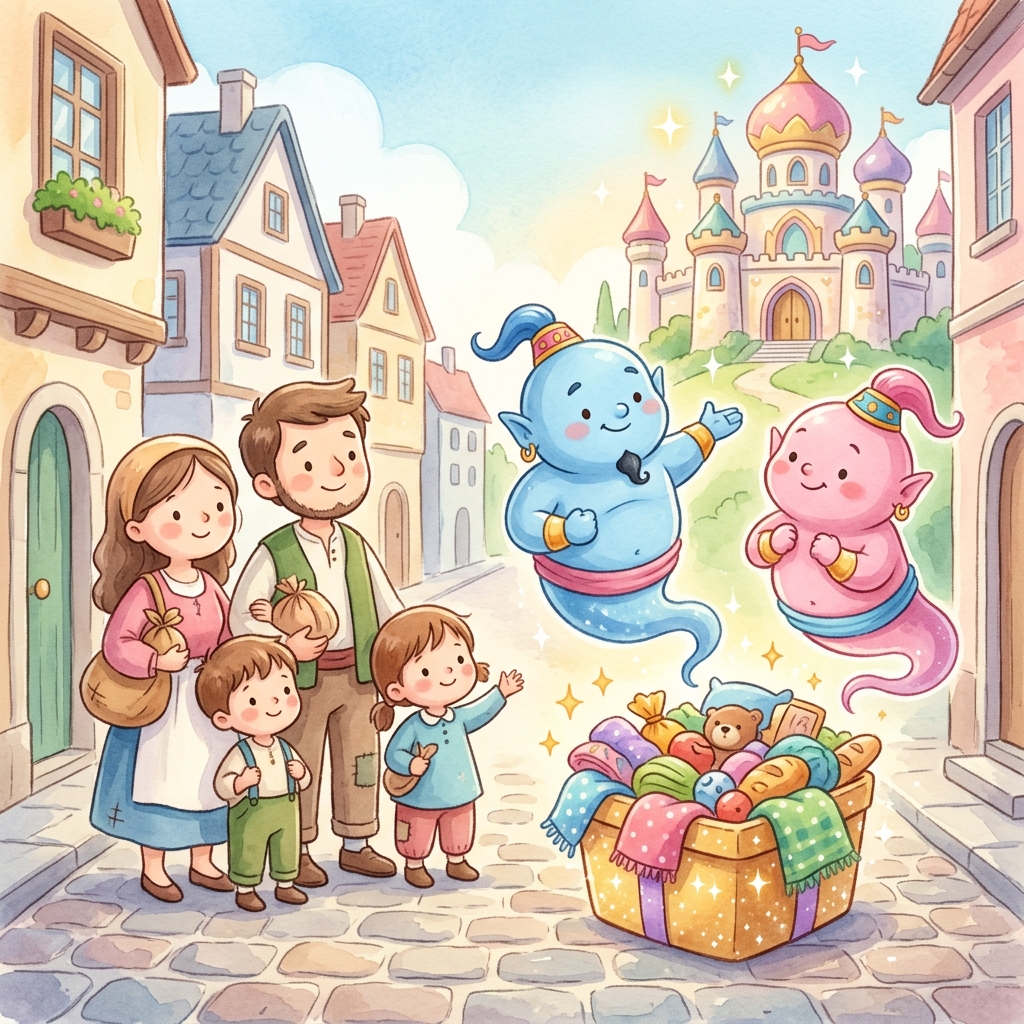 Illustration for Aladdin and the Magic Lamp: Aladdin returned to the city of Agrabah, but now he was no longer a poor street …