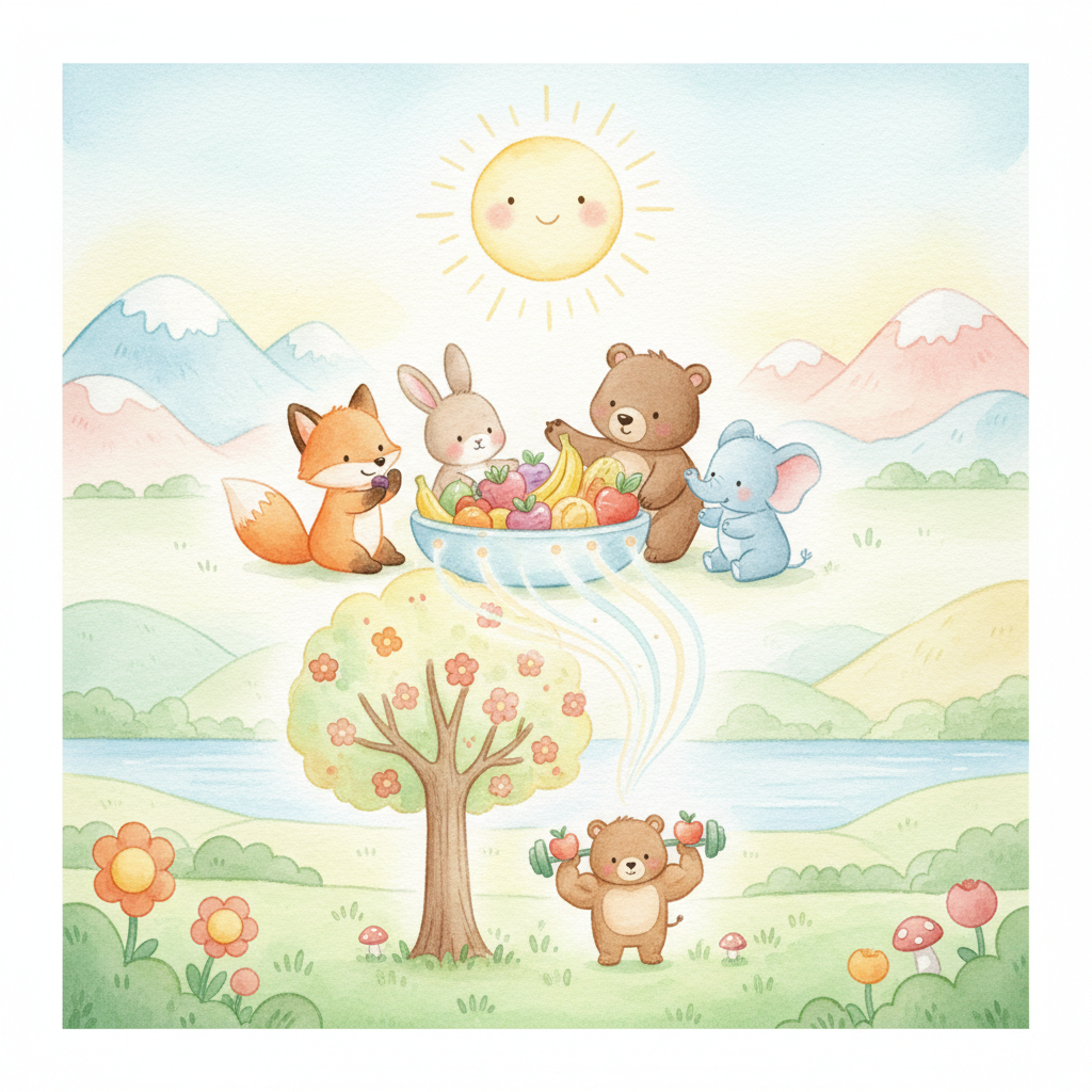 Illustration for What Do Animals Eat?: All animals need food to grow big and strong!