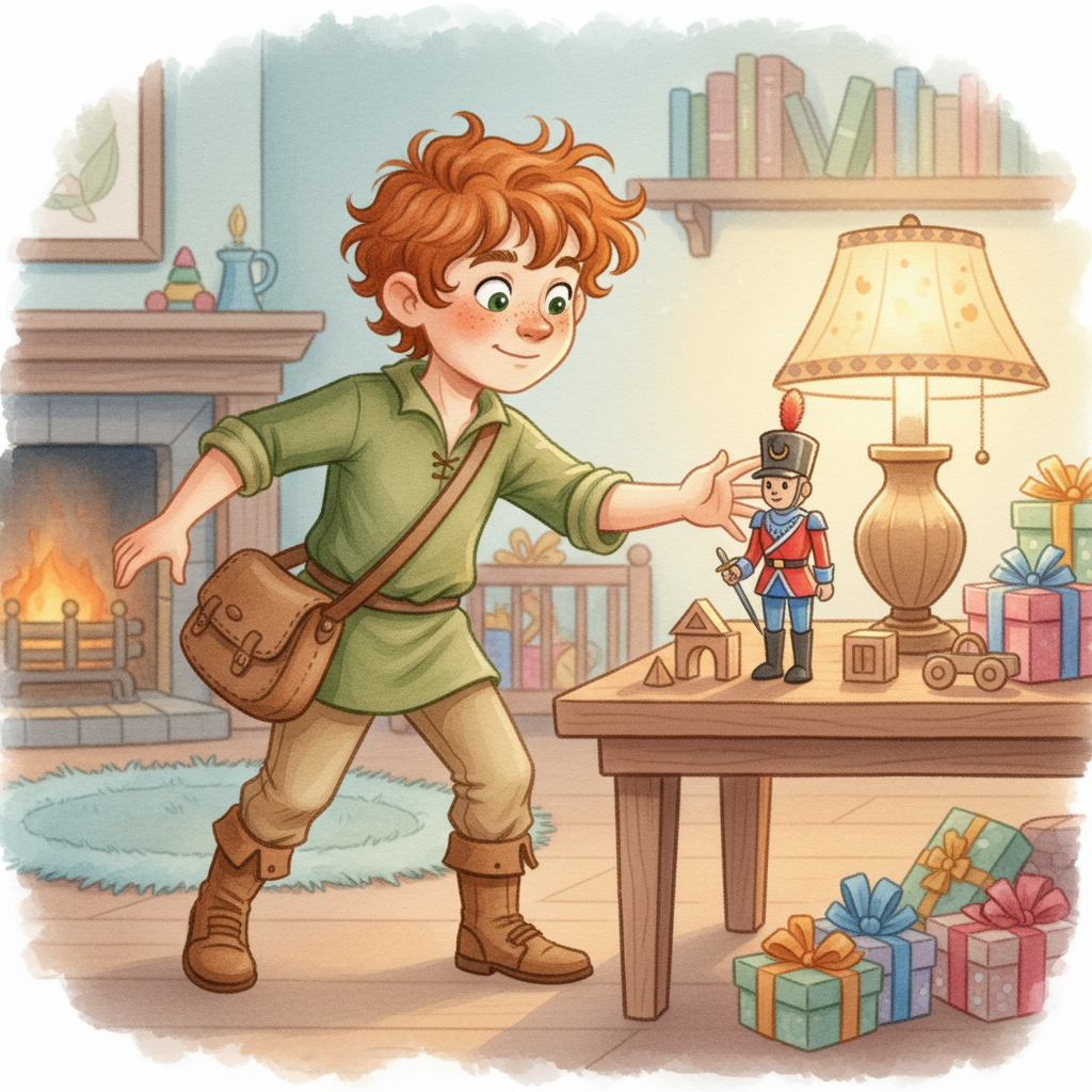 Illustration for The Steadfast Tin Soldier: Captain Bramble’s voice rumbled, warm and low, like distant thunder on a summer …