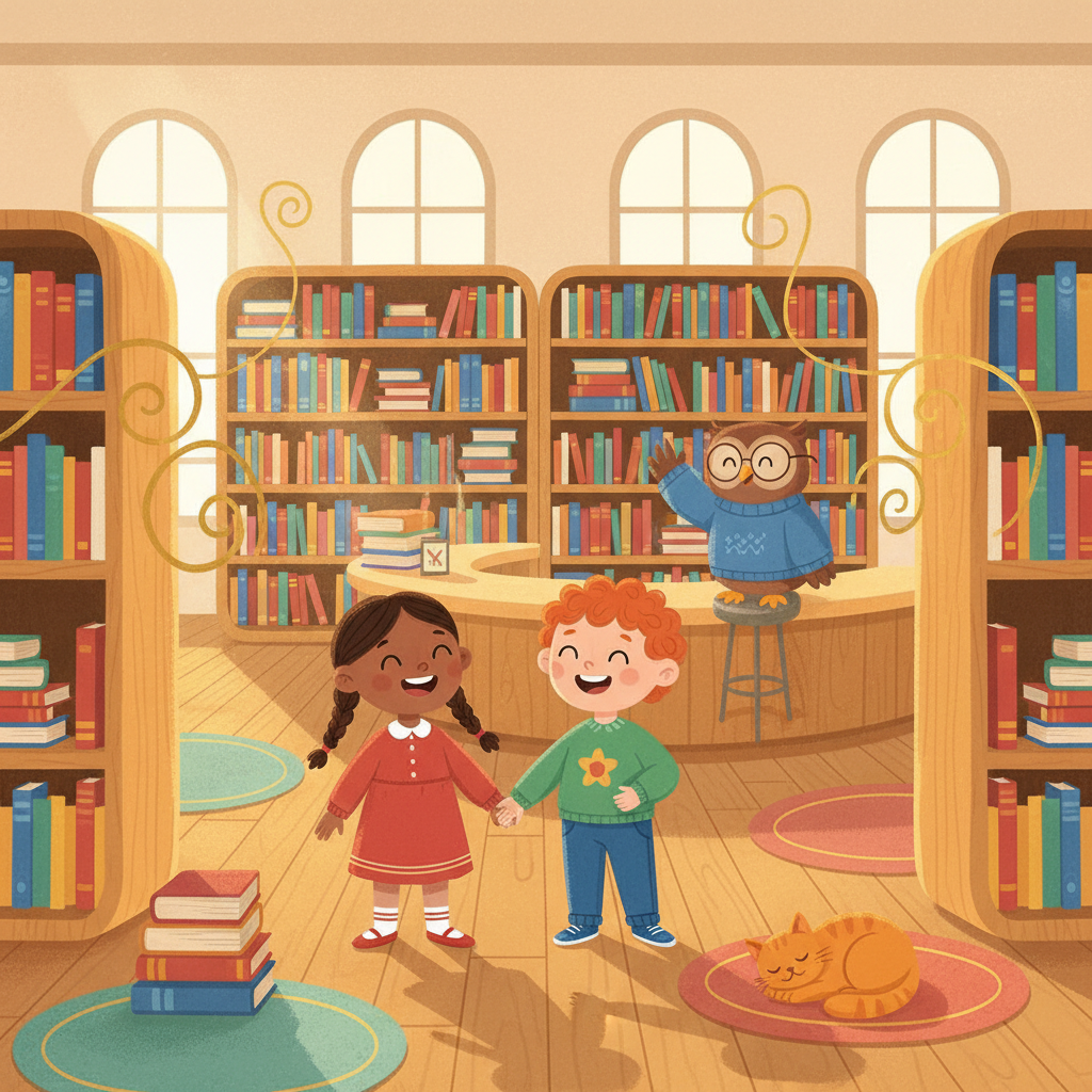 Illustration for The Library Visit