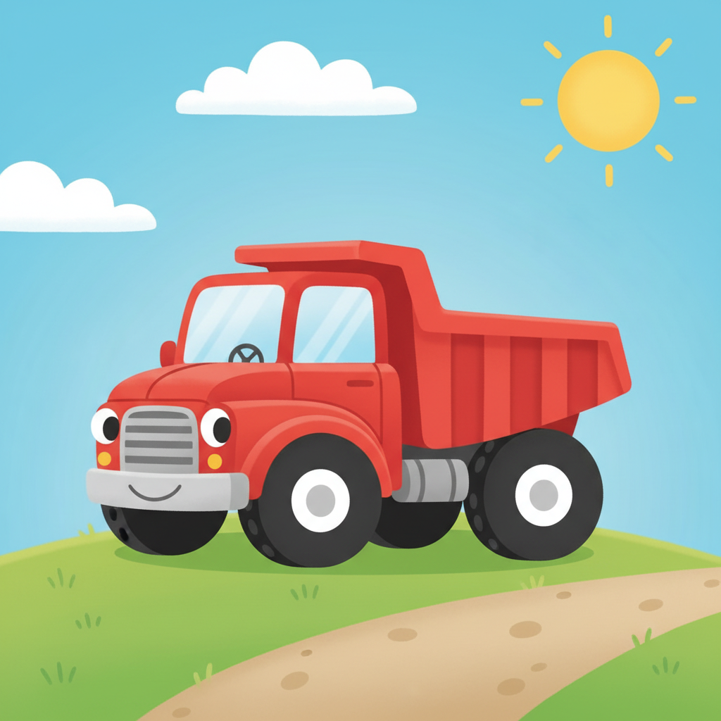 Illustration for Things That Go: A red truck.