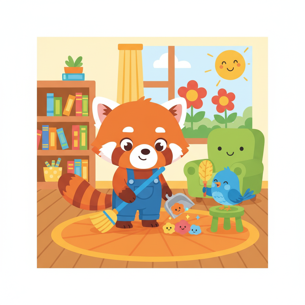 Illustration for I Can Help: I help sweep.