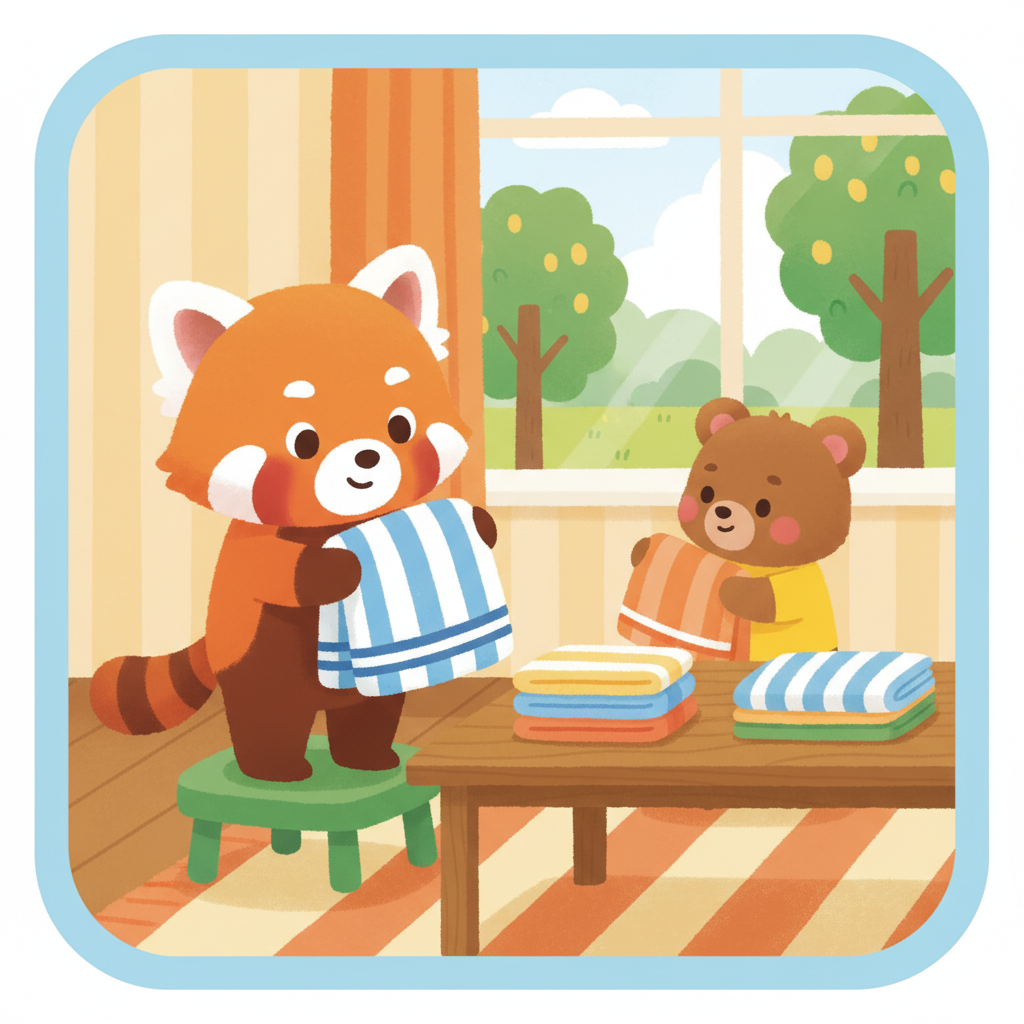 Illustration for I Can Help: I help fold.