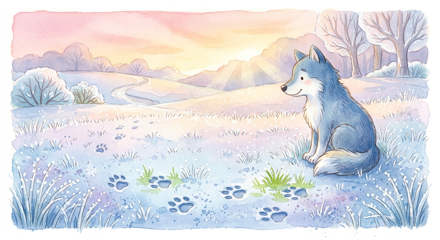 Illustration for The Boy Who Cried Wolf: The wolf returned in November, on a still morning when frost whitened the grass …