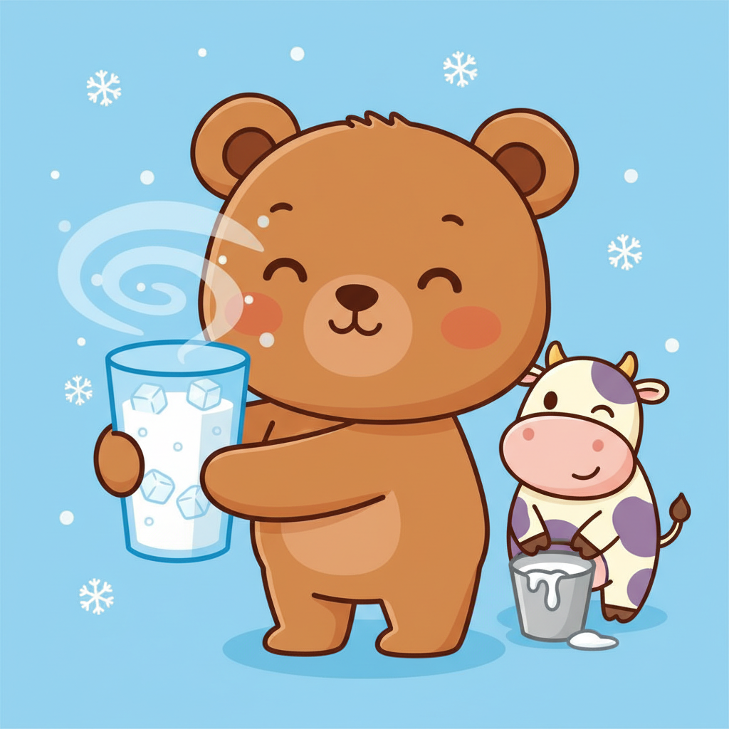 Illustration for Hot and Cold: Cold milk.
