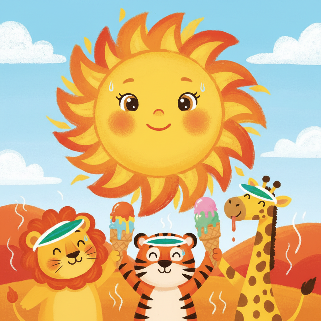 Illustration for Hot and Cold: Hot sun.