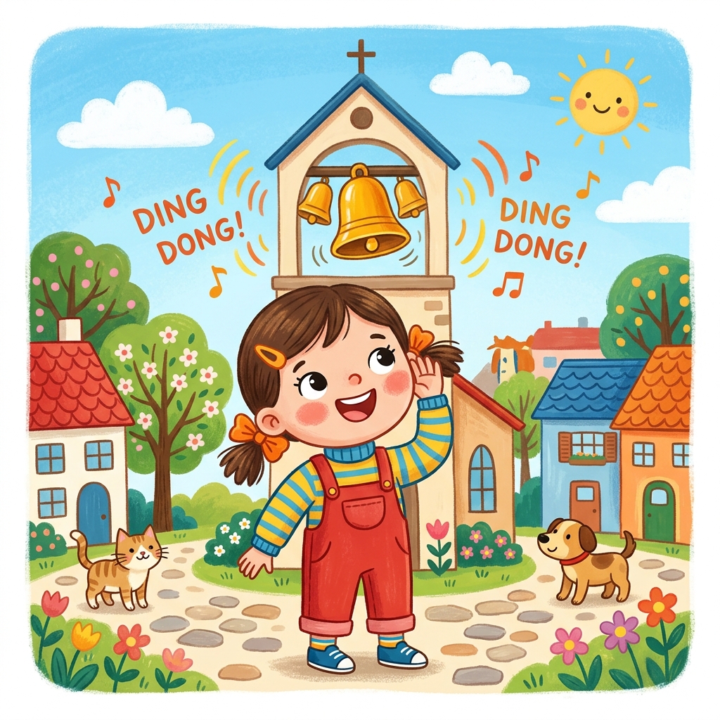 Illustration for What I Hear: I hear bells.