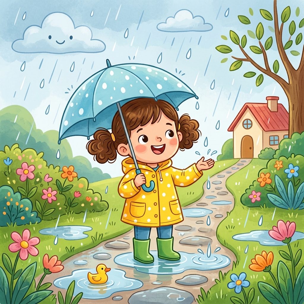 Illustration for What I Hear: I hear rain.
