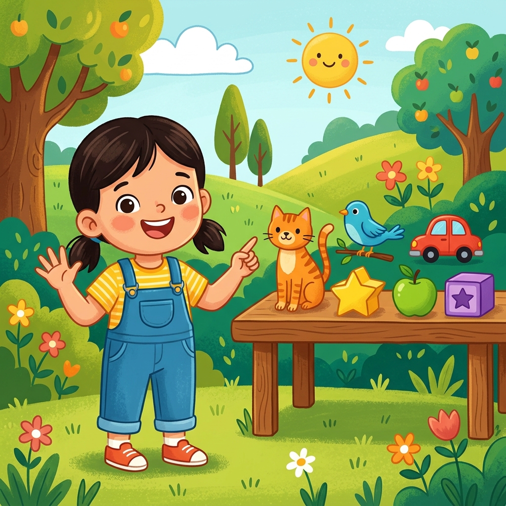 Illustration for Let's Count: I can count to six! Can you count more?