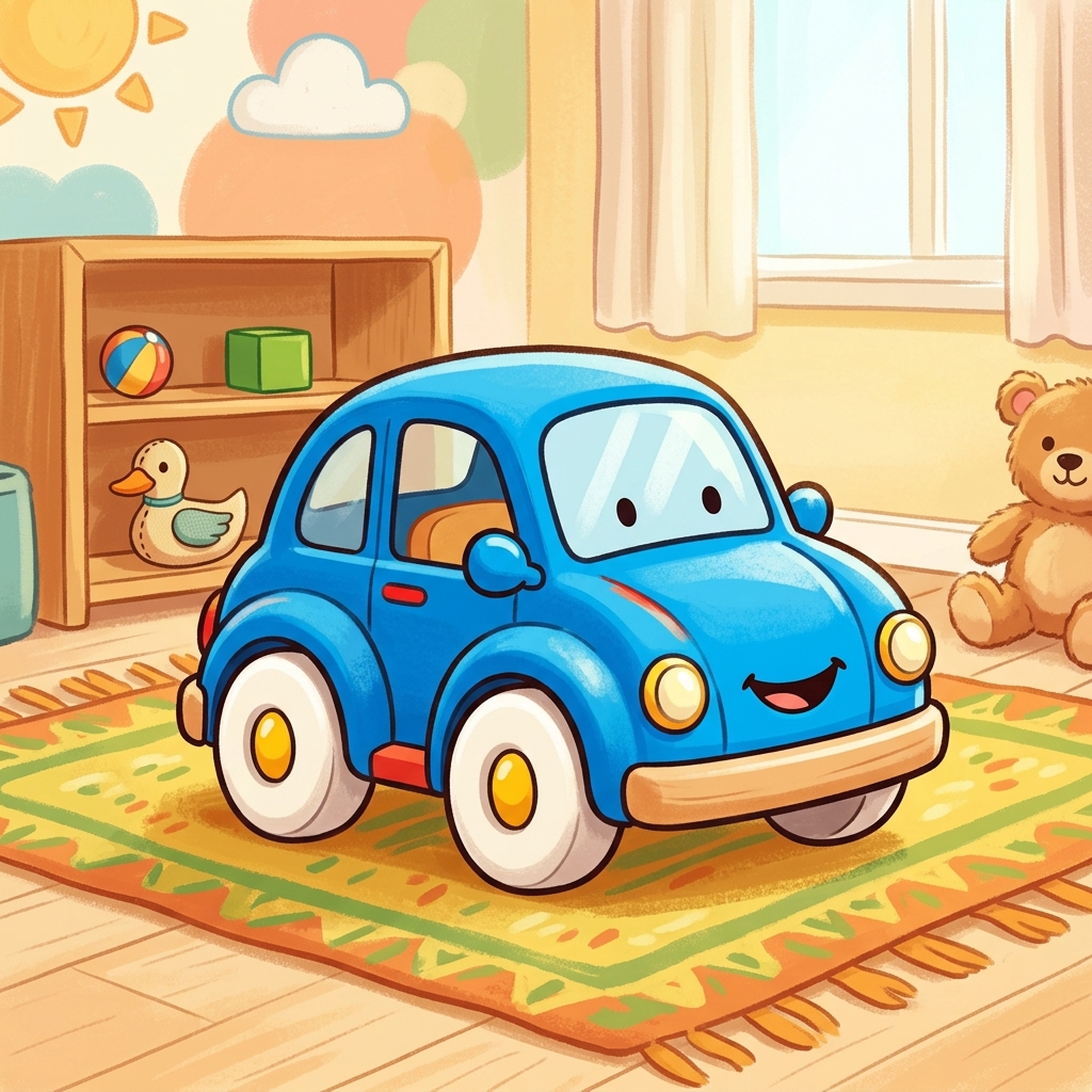 Illustration for My Toys: My blue car.