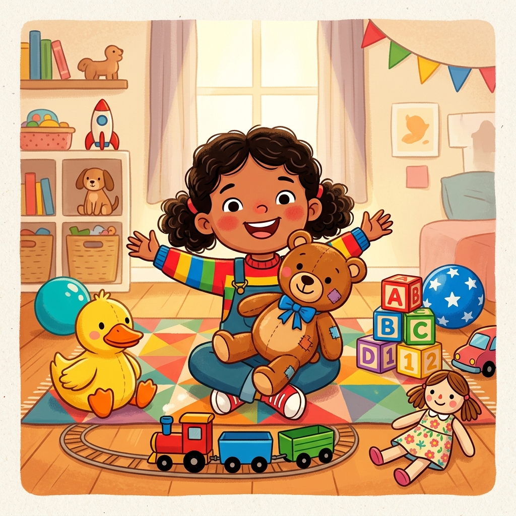 Illustration for My Toys: I love my toys!