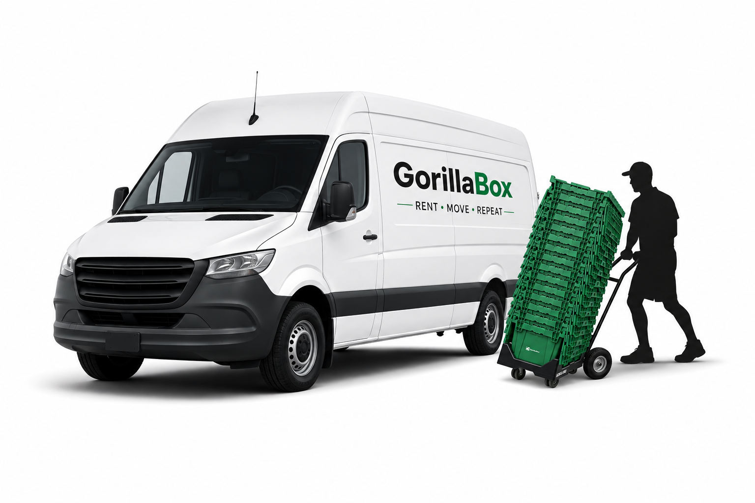 Gorilla Box van delivering boxes to customers