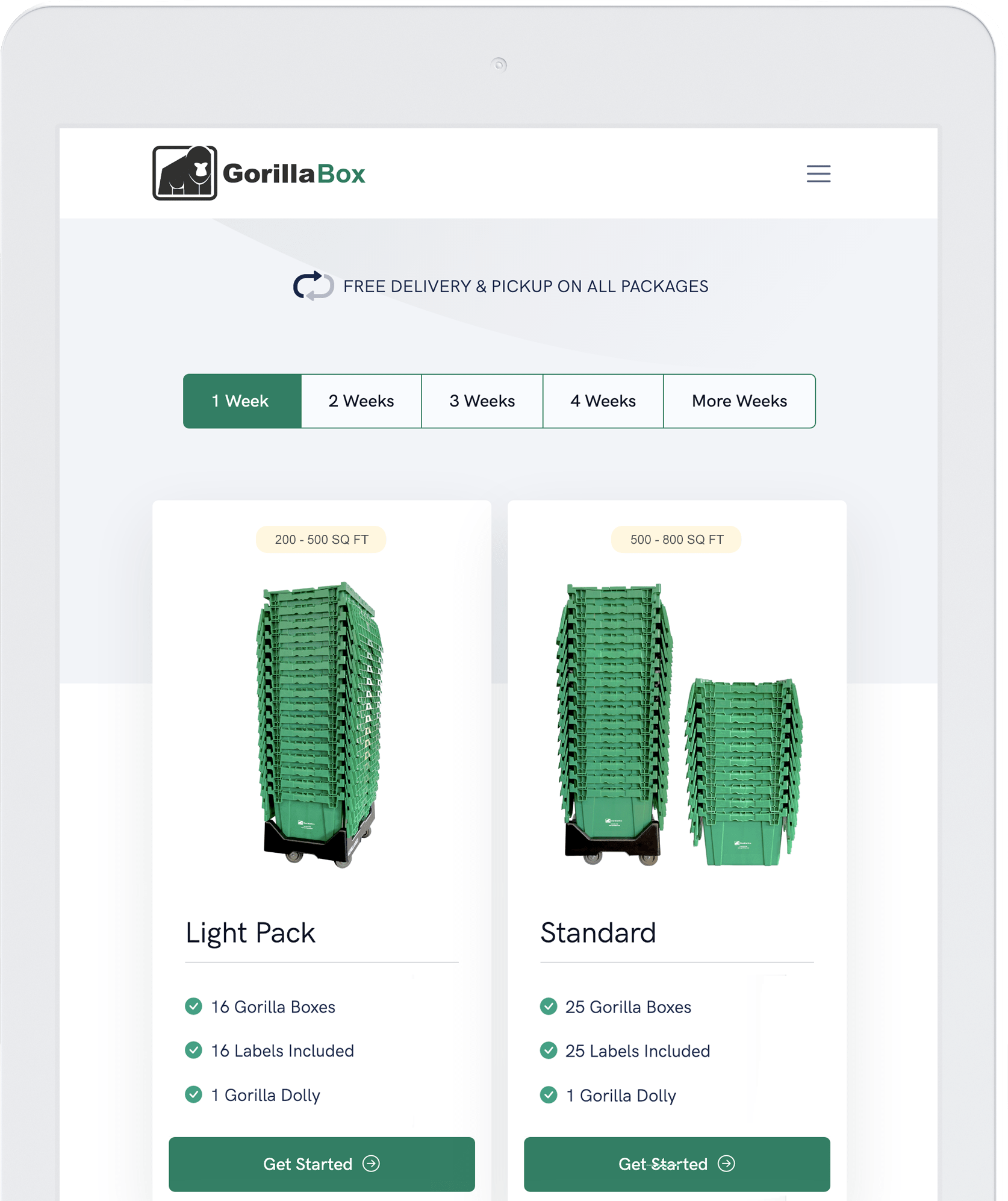 Gorilla Box - Moving Box Rental Pricing.