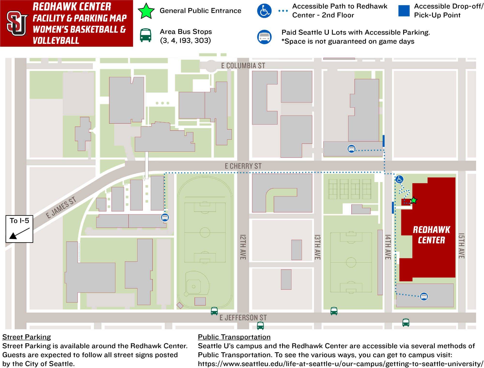 Redhawk Center Parking Map WBB & VB