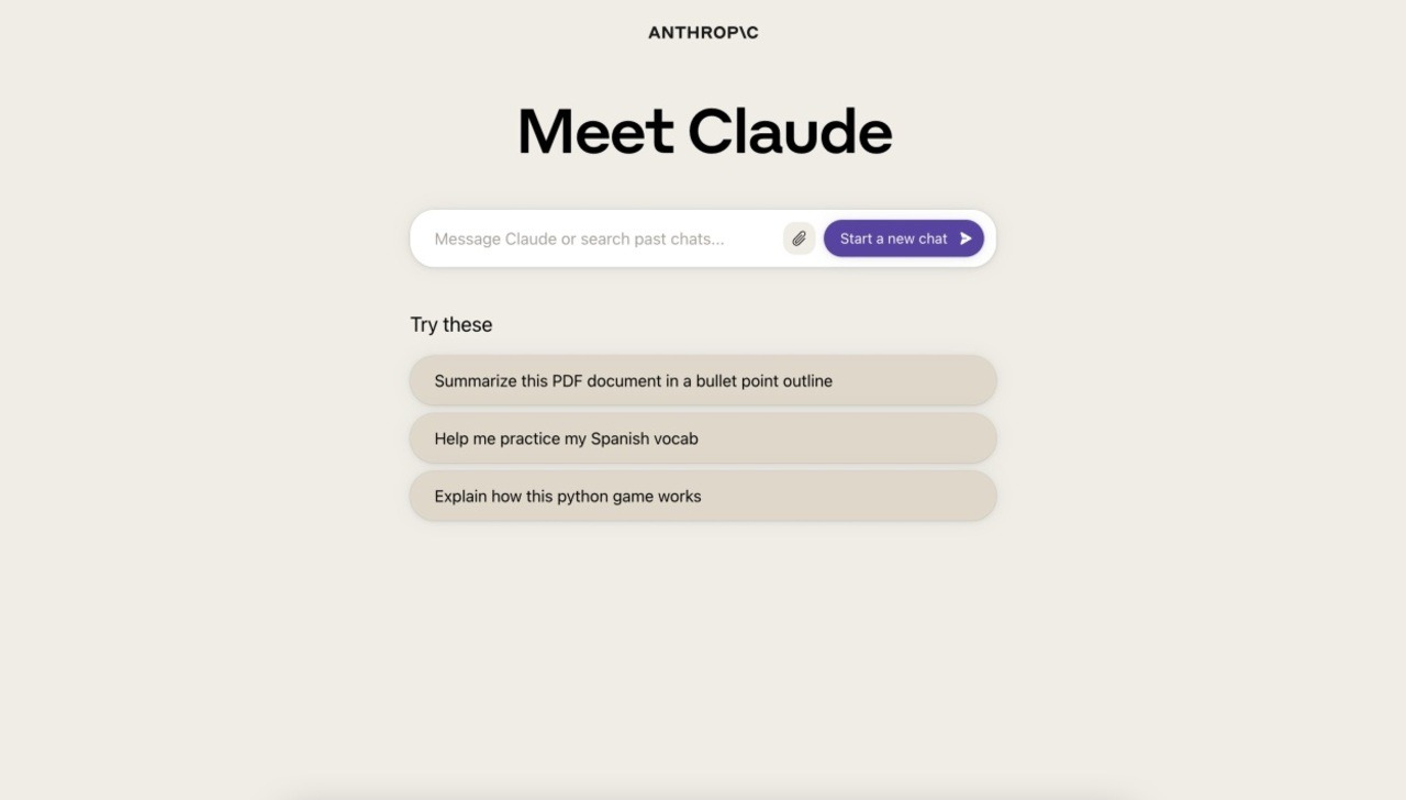 App page of Claude