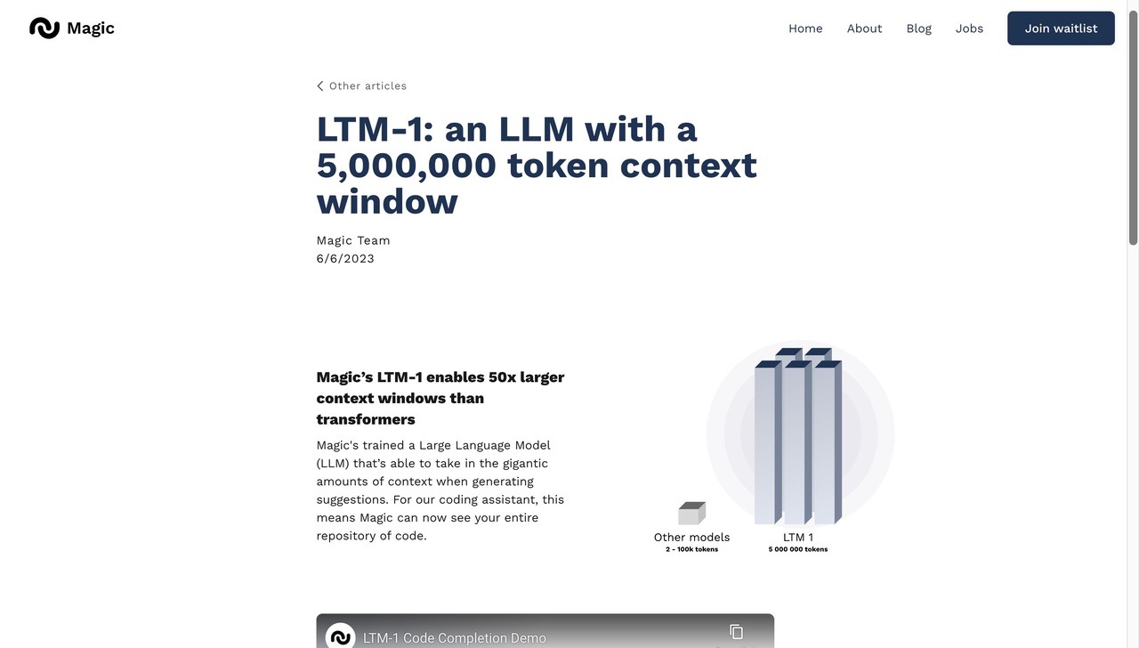 Landing page of LTM-1