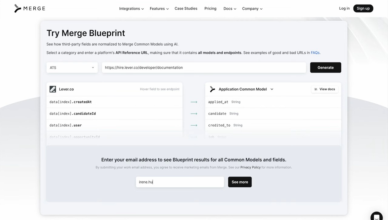 App page of Merge Blueprint
