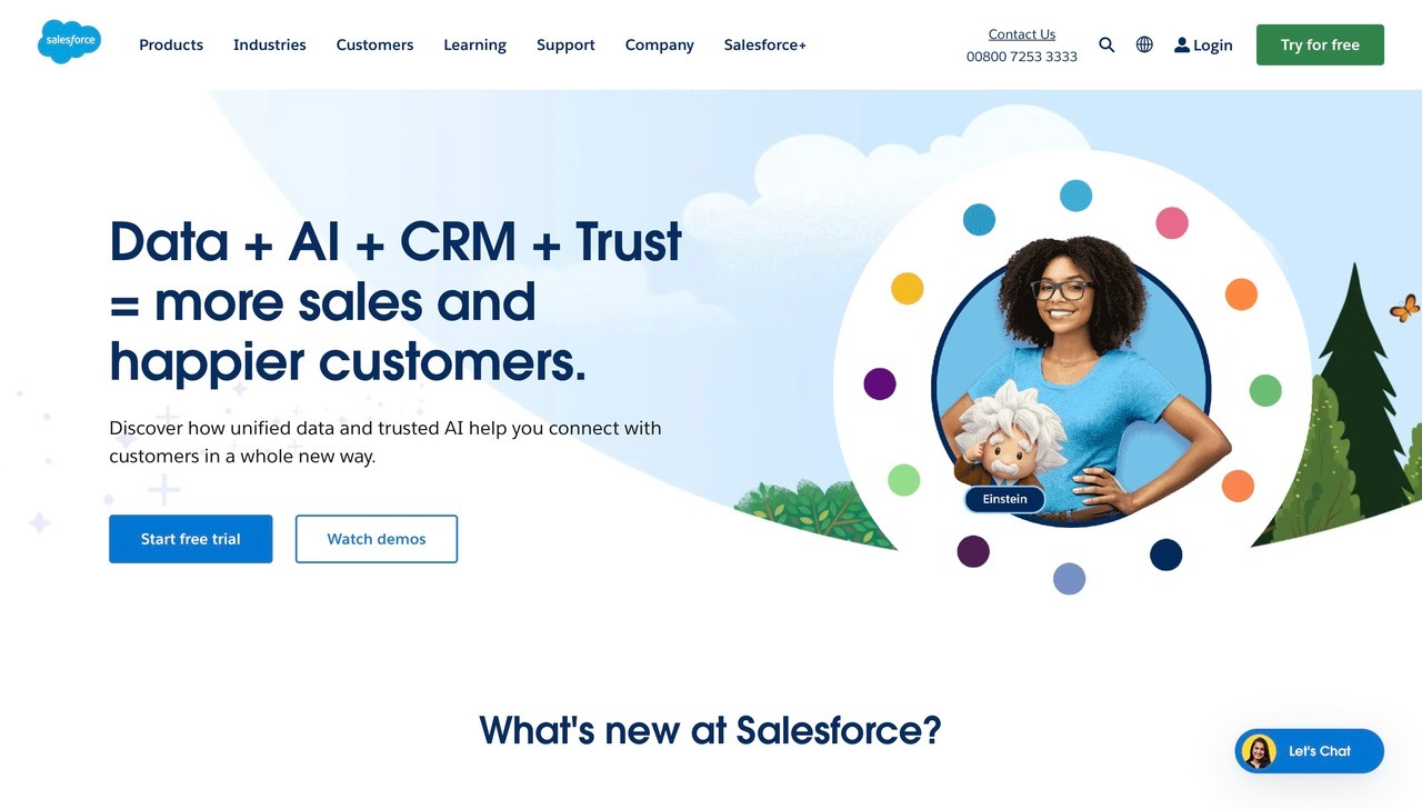 Landing page of SalesForce