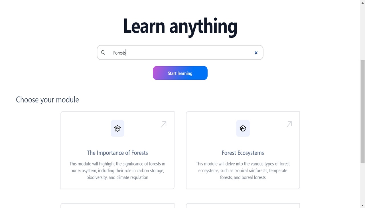 App page of TutorAI