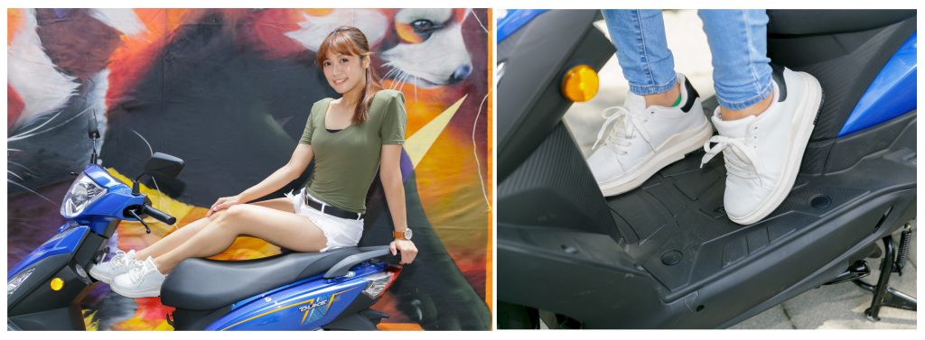 加長座墊與同級最長置腳空間，讓騎乘者與搭乘者感受舒適。/中時電子報攝