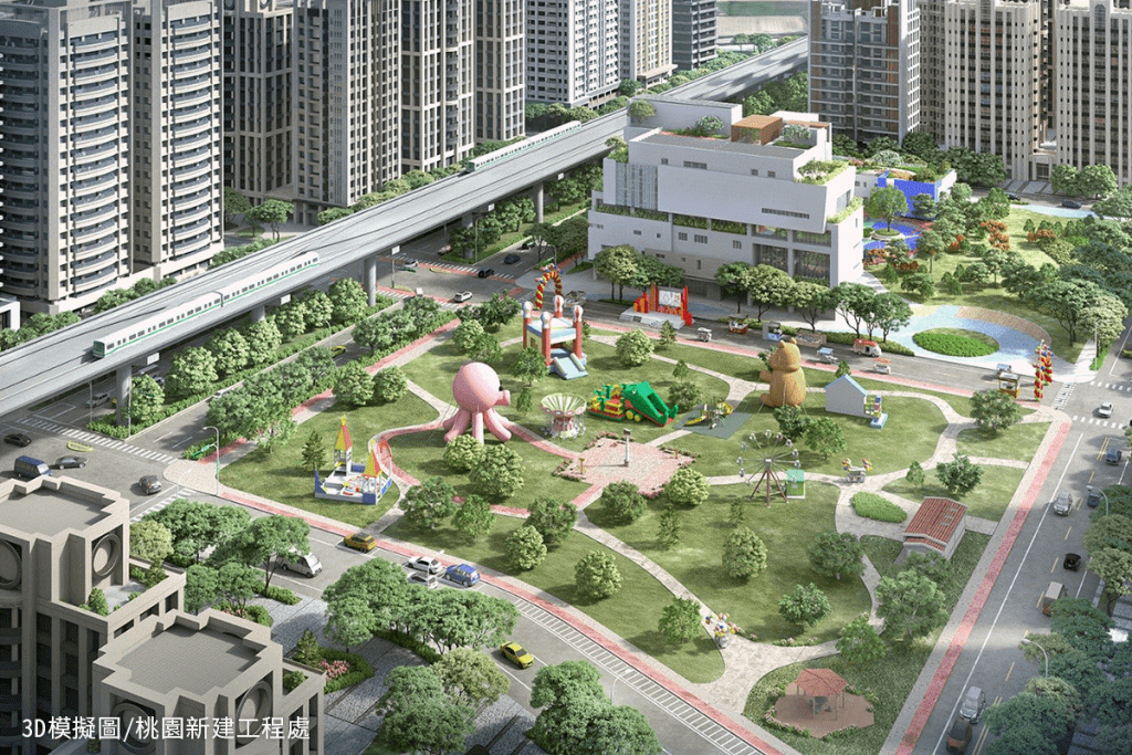 桃園市北區青少年活動中心,正計畫興建非營利幼兒園、公托中心、親子館、活動中心等。/截取自官網