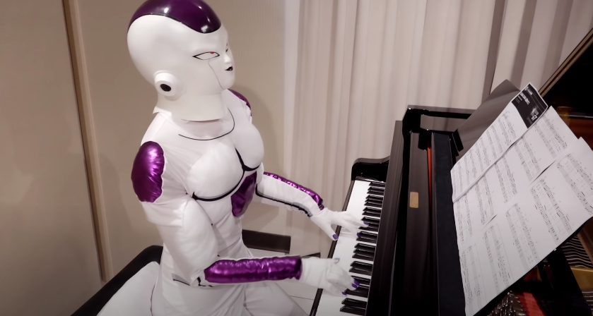 Pan Piano七龍珠中的反派角色弗力札 。(圖片來源/截自Pan Piano影片)