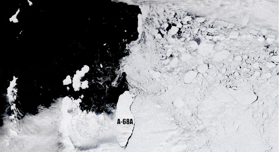 「A68a」冰山。(圖/翻攝自US National Ice Center)
