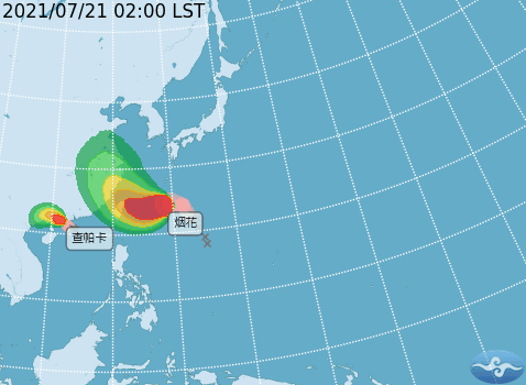 「烟花」颱風路徑。（圖／中央氣象局）