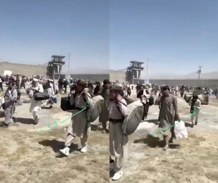 阿富汗最大監獄Pul-e-Charki監獄釋放囚犯，其中包括塔利班、基地組織成員。（圖／翻攝自推特）