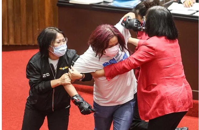 國民黨立委陳玉珍有備而來杯葛行政院長蘇貞昌。(圖/中央社)