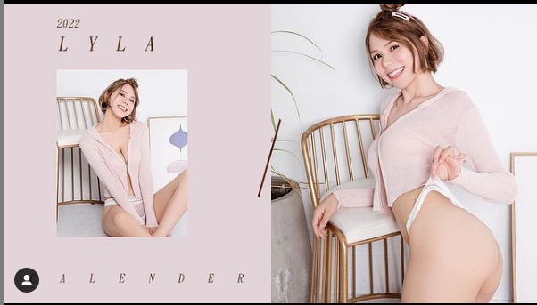蕾菈(Lyla)宣傳自己2022年曆的性感照。(圖/翻攝自IG)