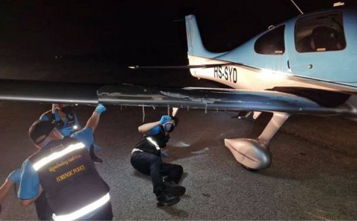 泰國1名男子在機場跑道慢跑,結果被1架私人小飛機降落撞死。(圖/翻攝自Thaiza臉書)