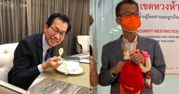 前駐泰國代表李應元傳離世，立委否認。（左為2020年11月18日 拍攝，右為2021年8月26日拍攝。 合成圖。取自李應元臉書／ Taiwan in Thailand 臉書）