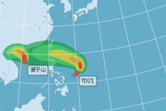 中央大學大氣系兼任副教授吳德榮也說，目前第17號颱風「獅子山」​​​已升格為輕颱，而第18號颱風「圓規」則有機會在1、2天內生成。（圖／翻攝自中央氣象局）
